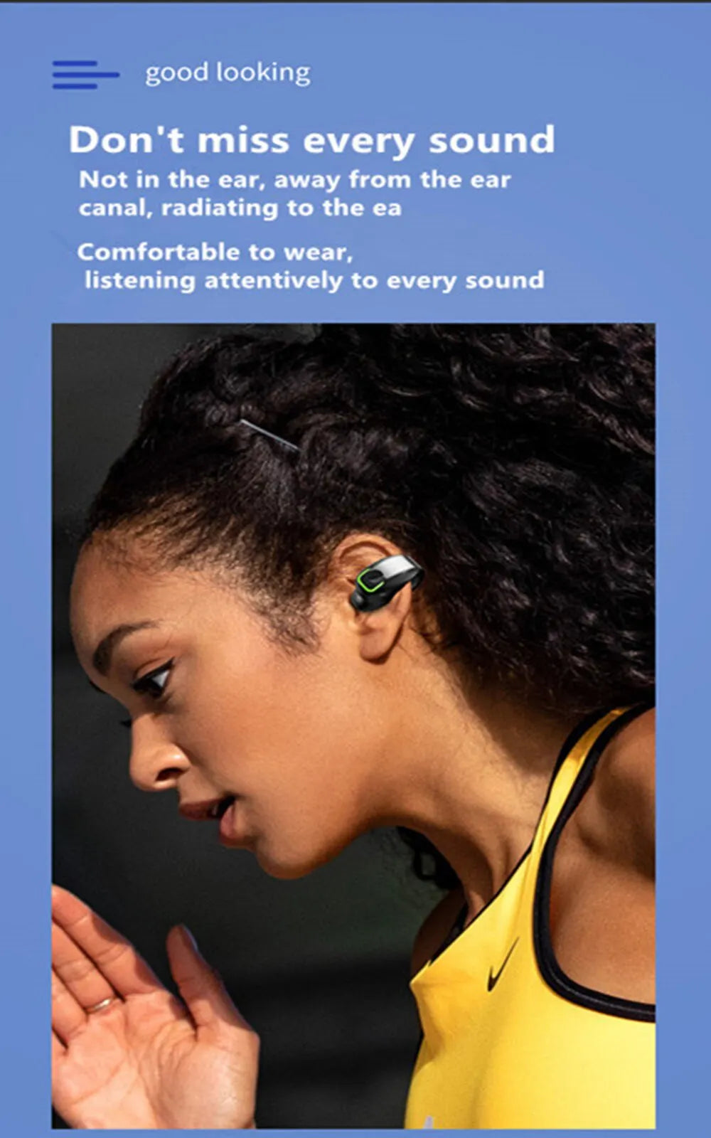 Fone de Ouvido Bluetooth 5.3 Esportivo, Resistente à Água