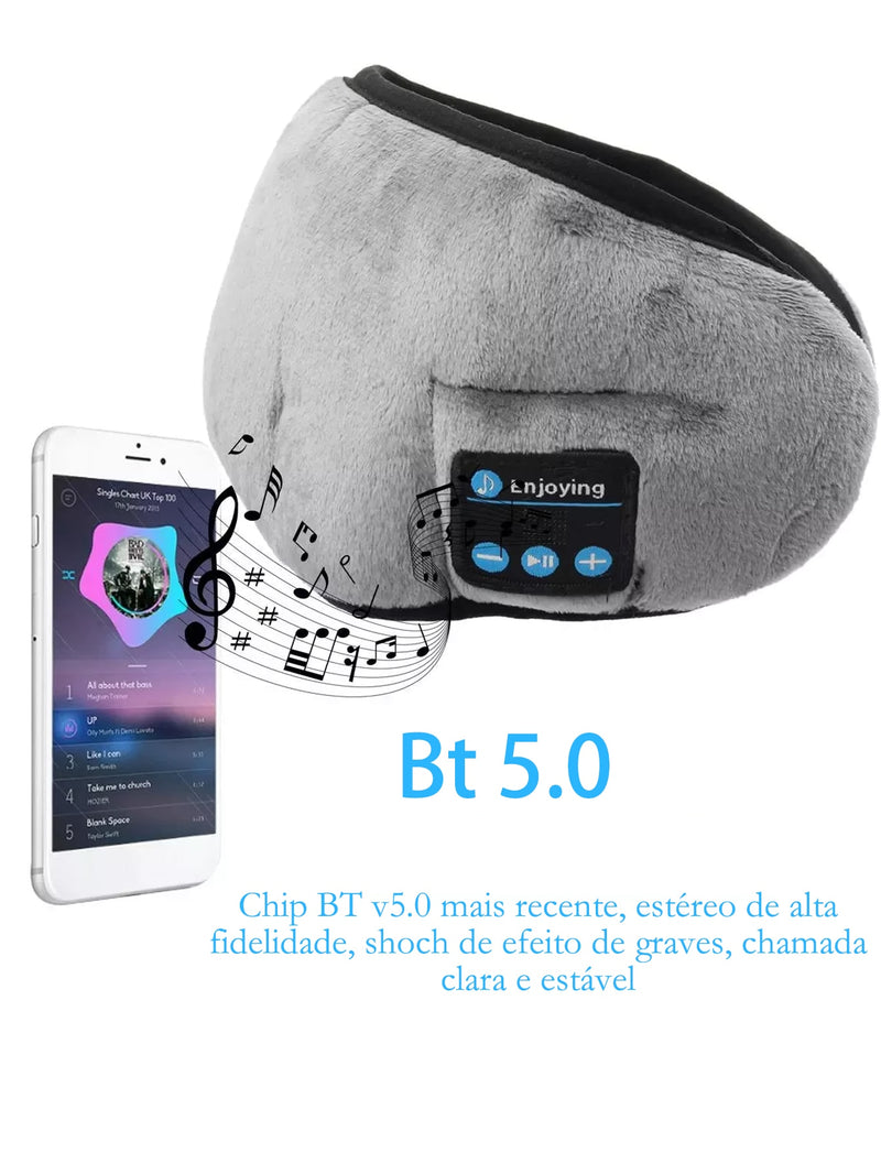 Máscara de Dormir com Fone de Ouvido Bluetooth (BLOQUEIA 100% DA LUZ)