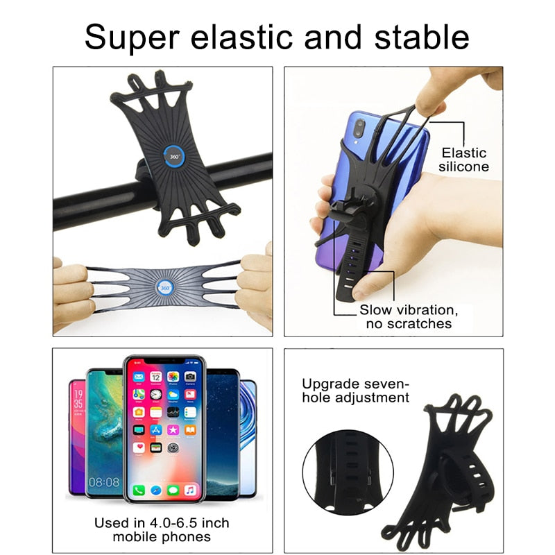 Suporte para Telefone em Silicone ideal para Bicicleta e Moto.